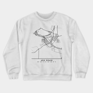 ABU DHABI UAE BLACK CITY STREET MAP ART Crewneck Sweatshirt